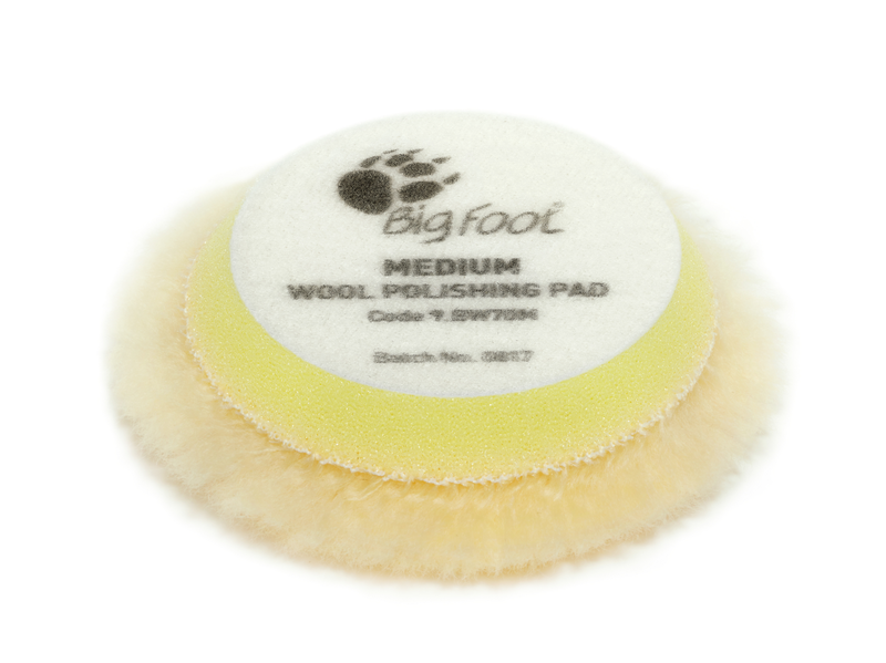 Rupes Polierschwamm BigFoot Ibrid Wool-Pad Coarse 50-70mm gelb