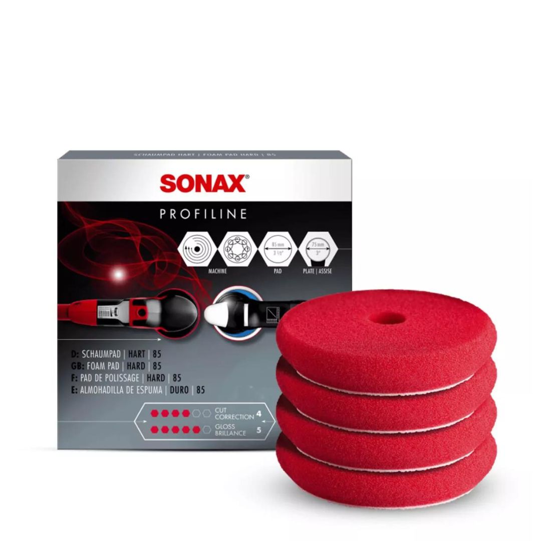 Sonax SchaumPad hart 85mm rot 4-Pack