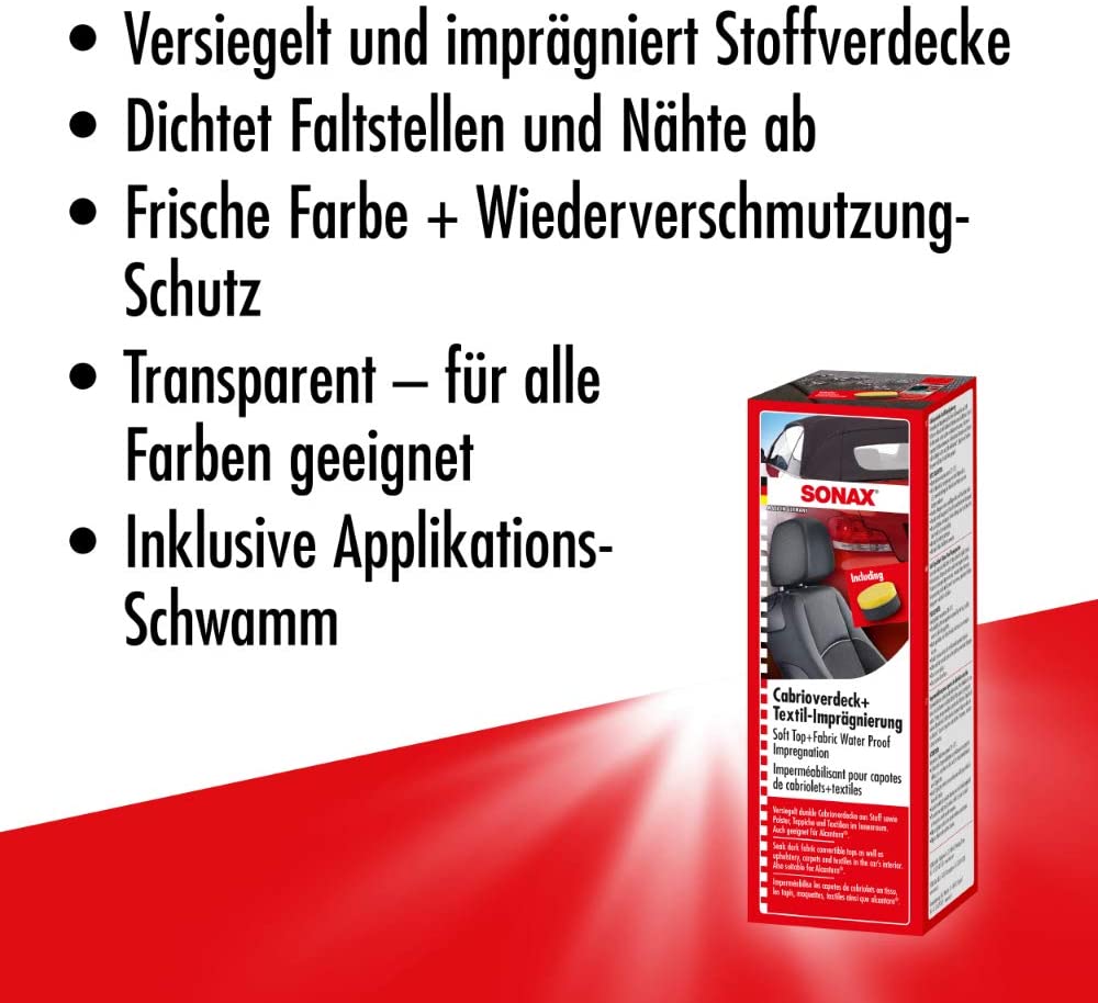 Sonax Cabrioverdeck + Textil-Imprägnierung